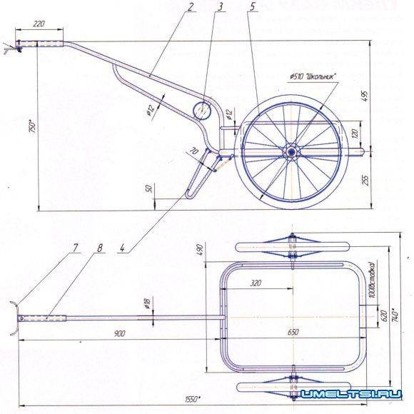 Простой велосипедный прицеп из бросовых материалов (без сварки)