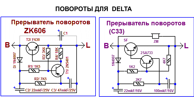 Схема поворотников на скутере 4т