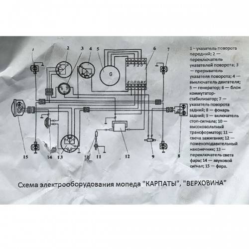 Проводка мопеда карпаты: схема проводки и подключение узлов