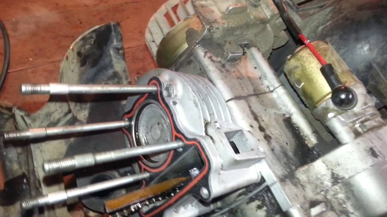 Фотоотчет: установка тюнинговой поршневой на китайский 4t скутер