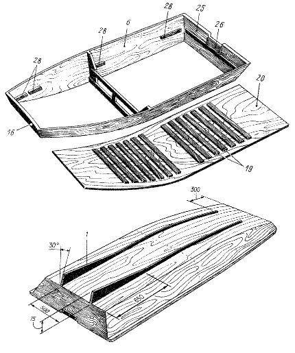 Чертеж лодки плоскодонки из дерева