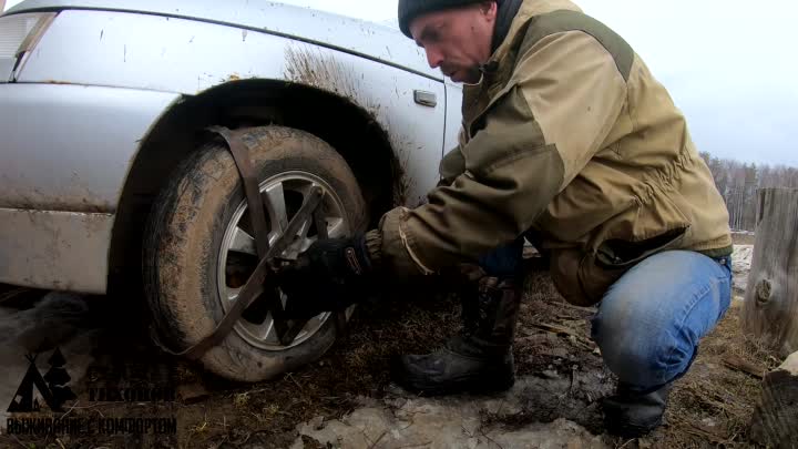 Как вытащить авто из грязи в одиночку? используем трос и ручную лебедку 🦈 avtoshark.com