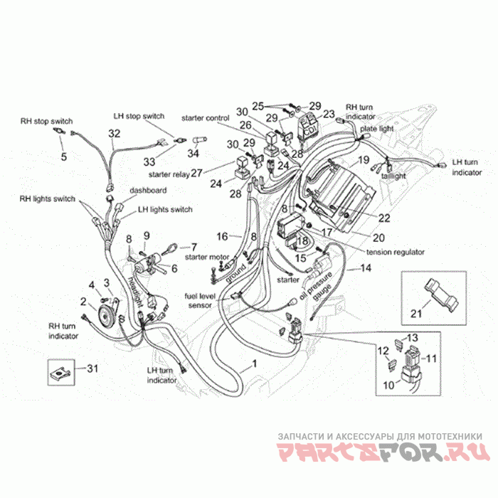 Схема электрики aprilia area 51