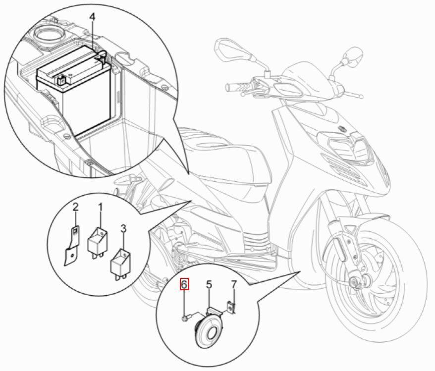 Электрическая схема скутера Piaggio Typhoon 125