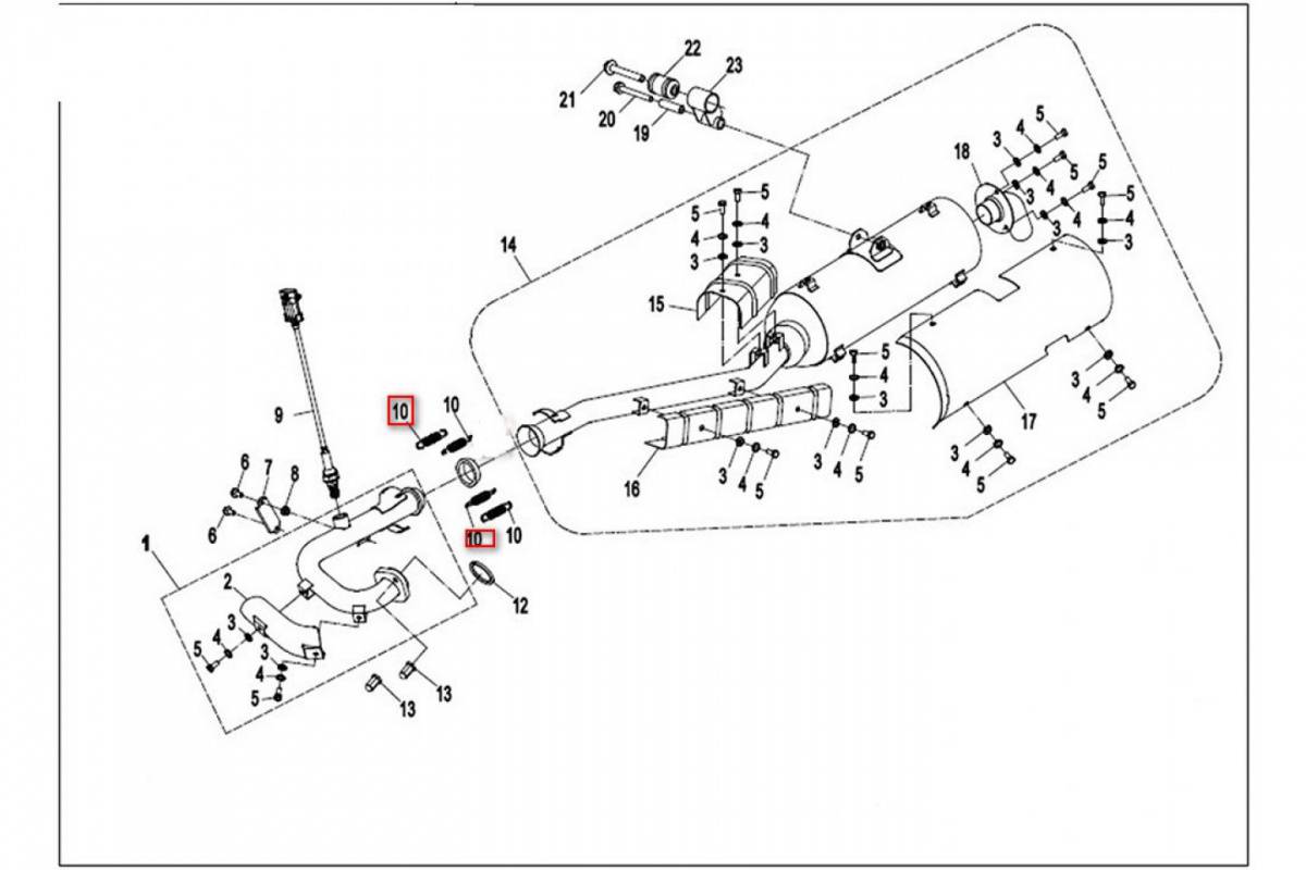 Замена втулки глушителя в квадроцикле cf500-a